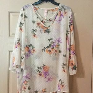 Pink Coconut Boutique sheer blouse.